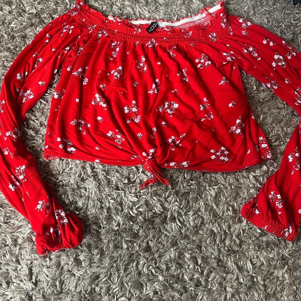 Cropped off the shoulder top